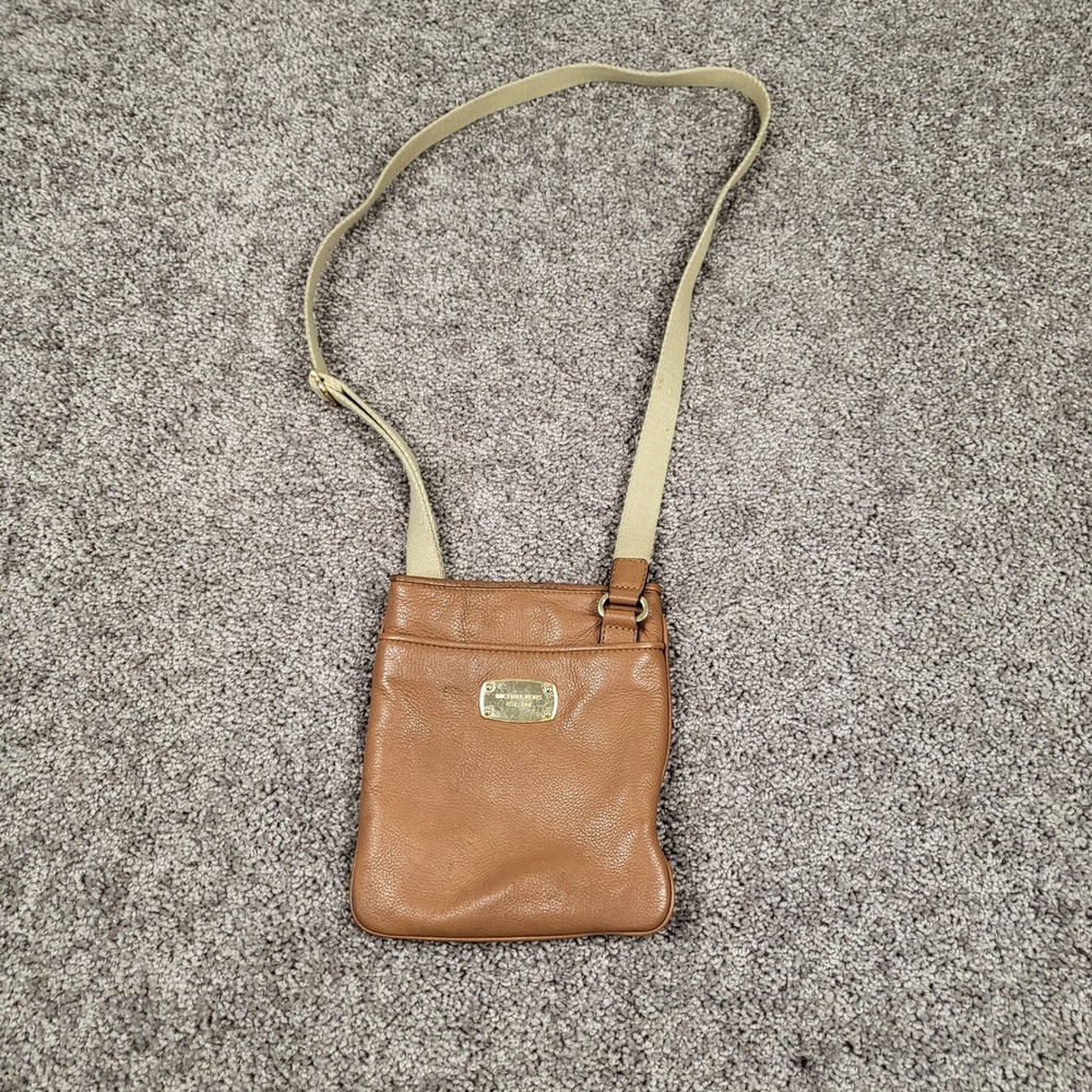 Michael Kors Crossbody Bag Womens Small Brown Good Leather Authentic Pebbled